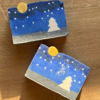 Noční obloha, tichý sníh a vůně Vánoc v jednom mýdle 🌲💙 #handmadesoap #vanoce #mýdlo